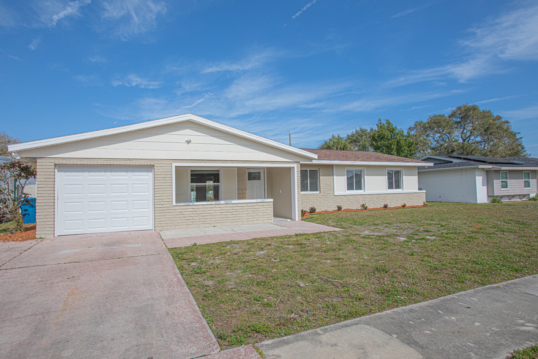 Freshly painted mid-century ranch home